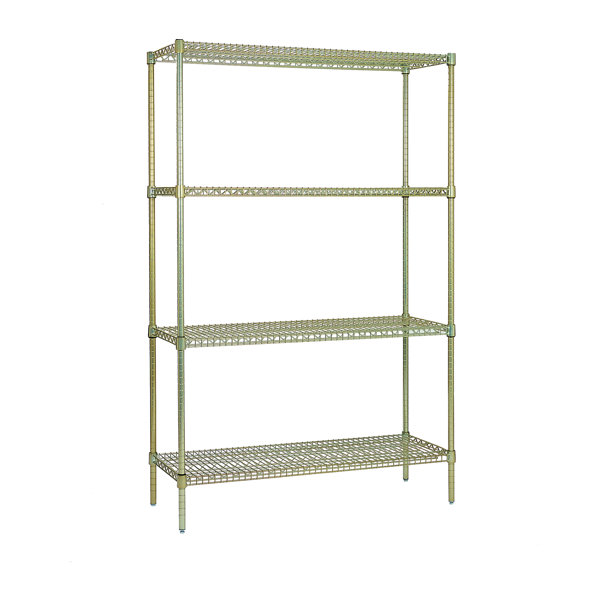 SPG ISS Wire Shelving 4 Tier Kit 18 X 60 X 74 Gold Bond Finish